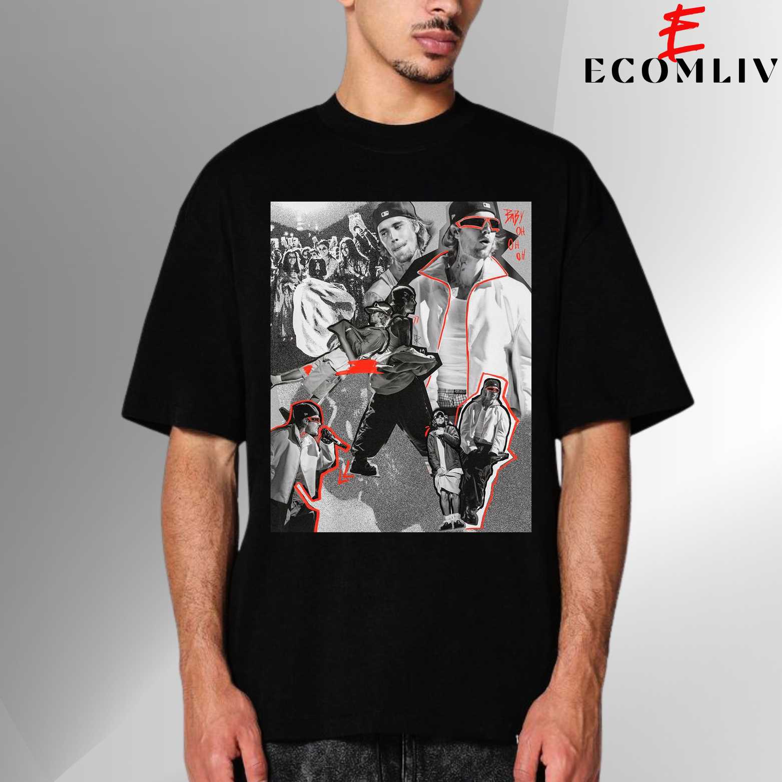 Justin Bieber Music Graphic Tee, Hip Hop Streetwear Shirt, Unisex Pop Star Fan T-Shirt